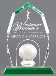 Carved Golf Crystal Award 5.25" x 9.75" (Includes Engraving)