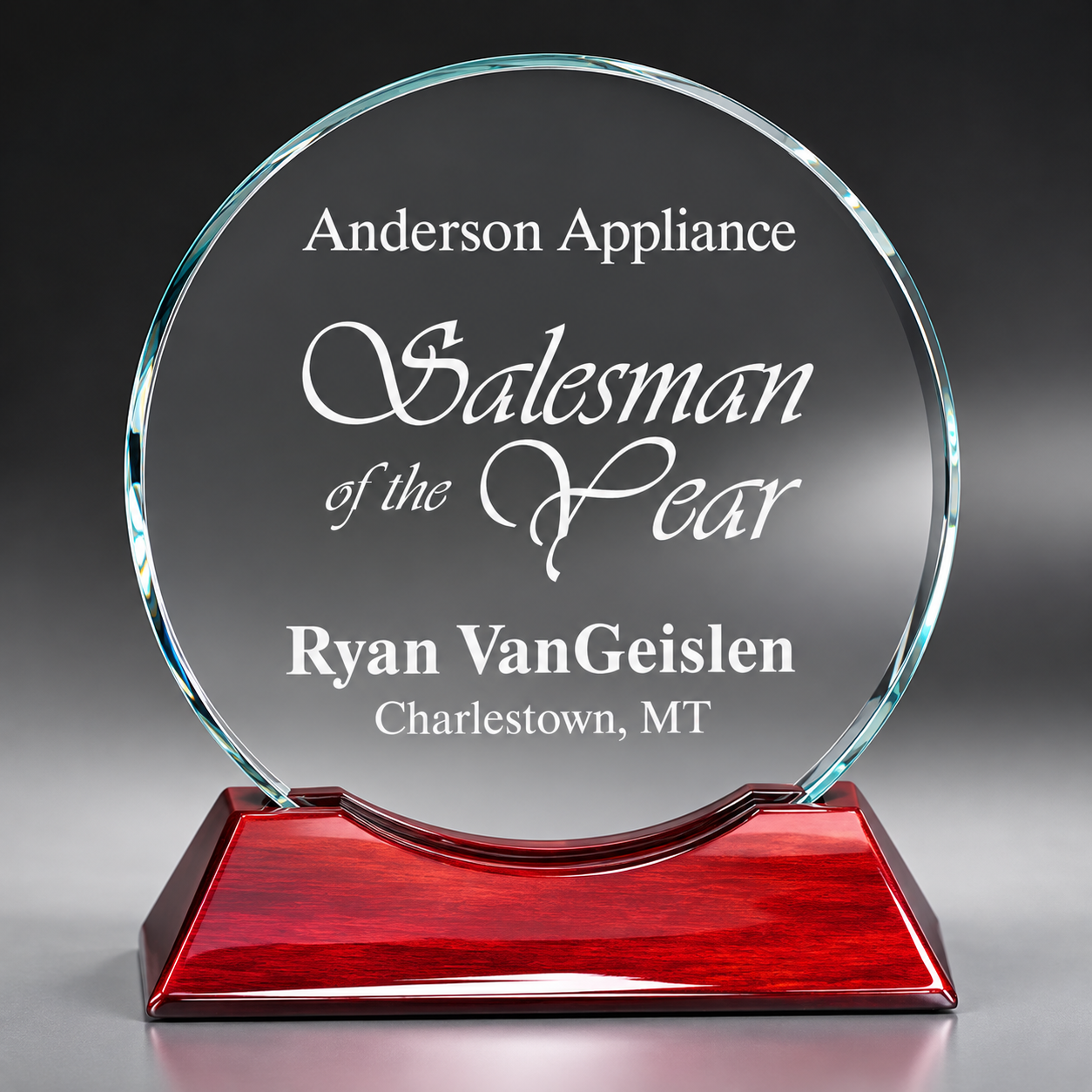Sales Glass Award 8.5" (Includes Engraving)