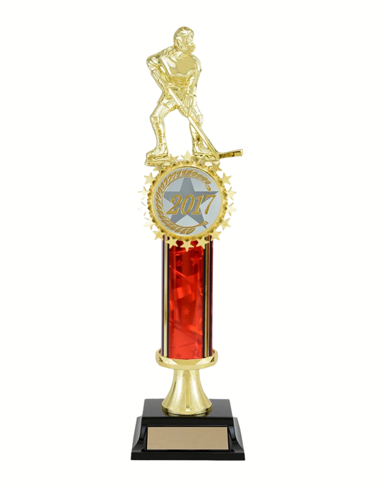 Ribbon hockey trophy 2" insert- 3 Sizes (Includes Engraving)