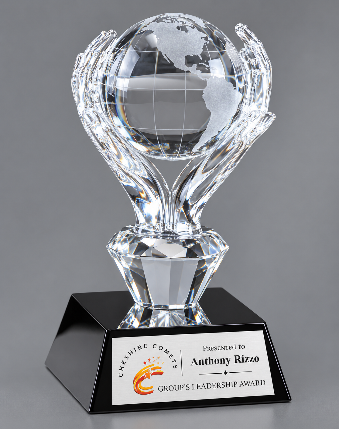 Global Cradle Crystal Award 3" x 6" (Includes Engraving)