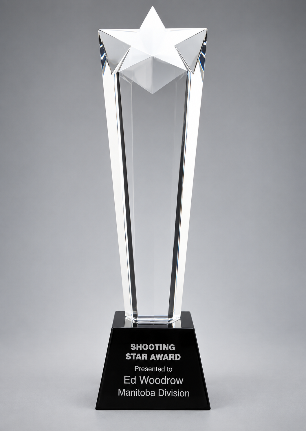 Narrow Star Crystal Award- 2 Sizes (Engraving Included)