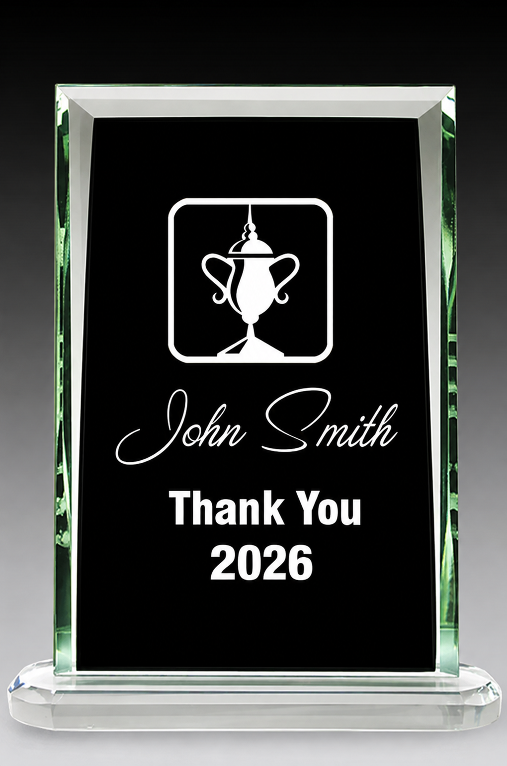 Onyx Billboard Glass Award- 2 Sizes (Includes Engraving)