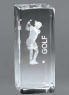 Female Golfer Collegiate Crystal Award 4.5" x 2" (Includes Engraving)