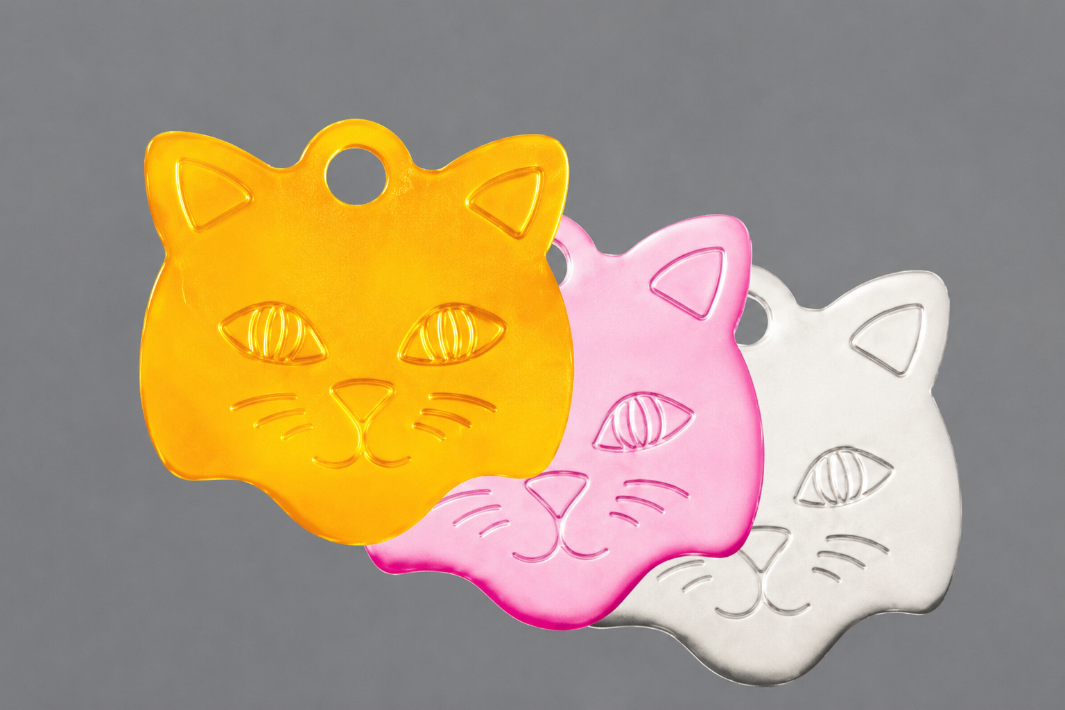 Cat Face Pet Tag 0.875" (Includes Engraving)
