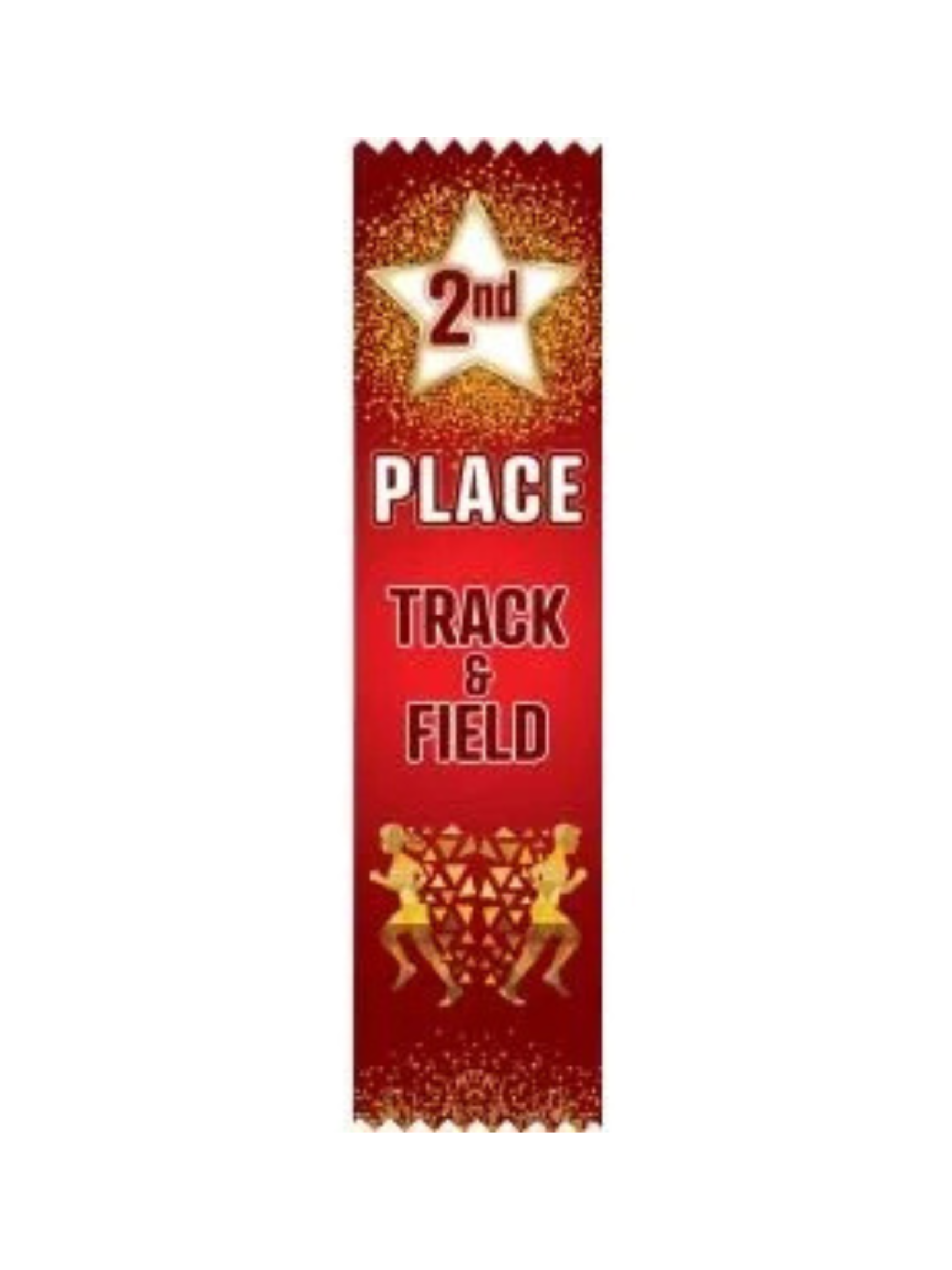 Flat Track & Field Ribbon 2" x 8" 2nd Place Award Ribbon