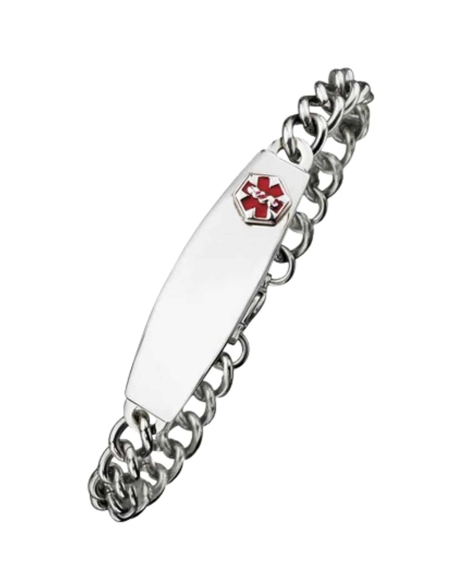 Alpine Stainless Steel Medical ID Bracelet- 8” and size adjustable, 14 mm wide (Includes Engraving)