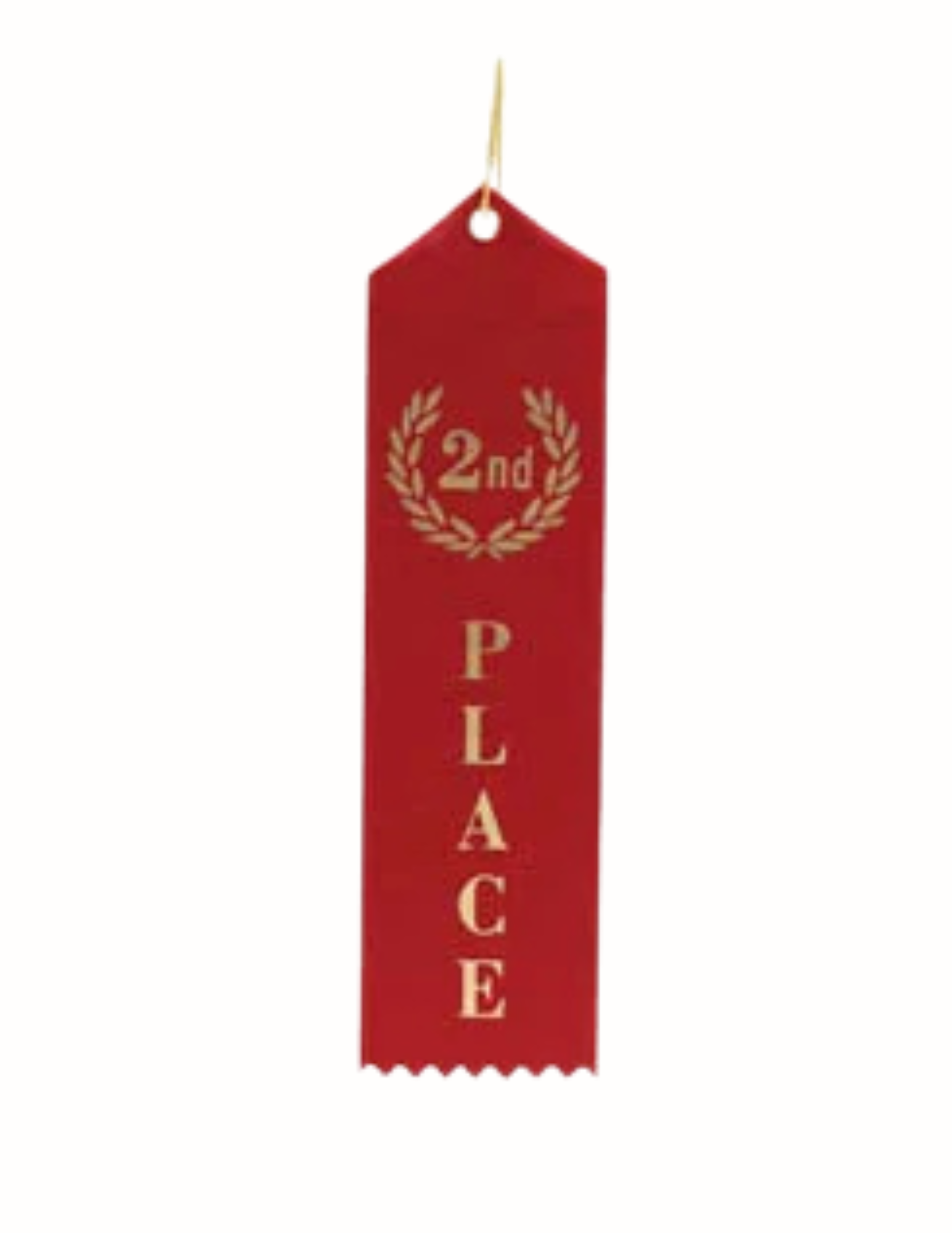 2nd Place Red Ribbon with eyelet