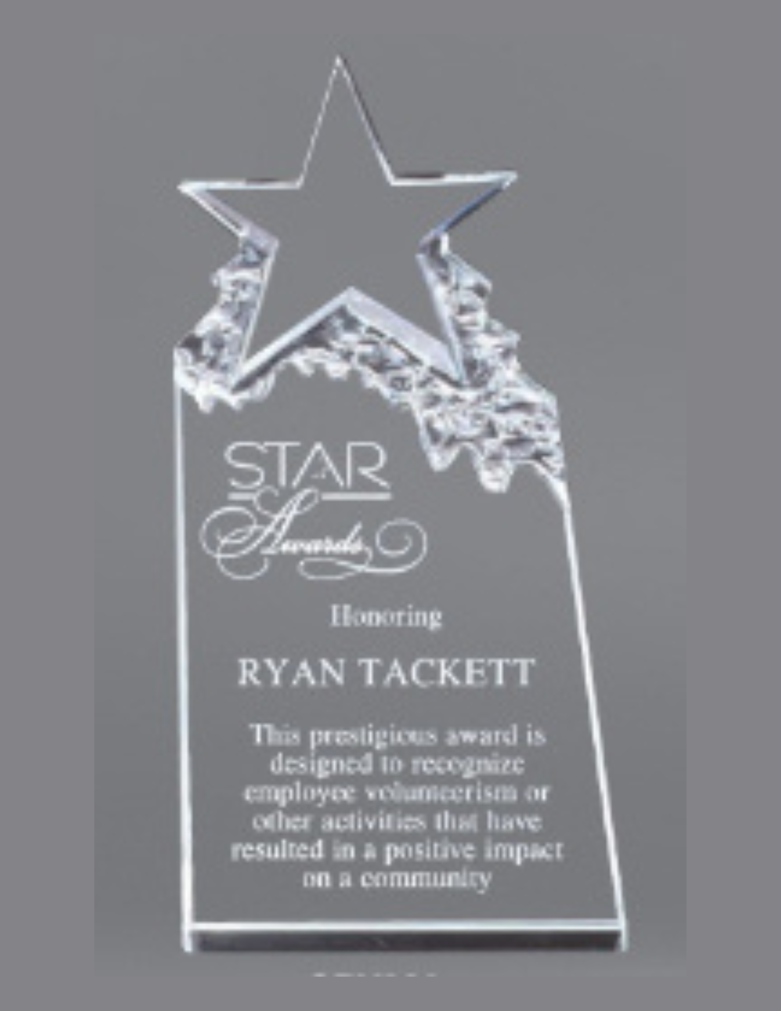 Chiseled Star Crystal Award