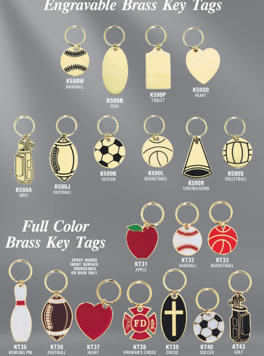 Brass Key Tags- 10 Variants (Includes Engraving)