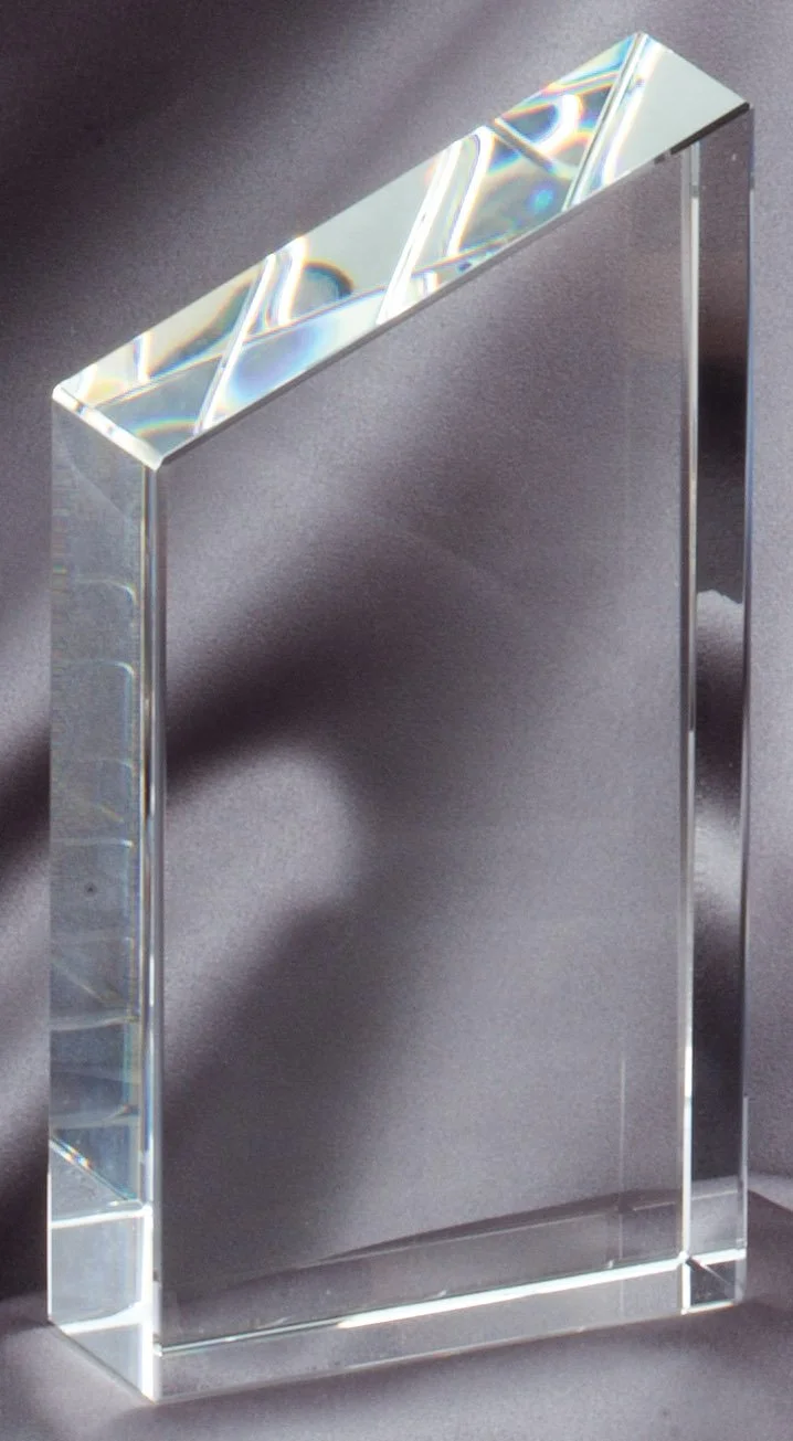 THICK Angled Crystal Award 4" x 8" (Includes Engraving)