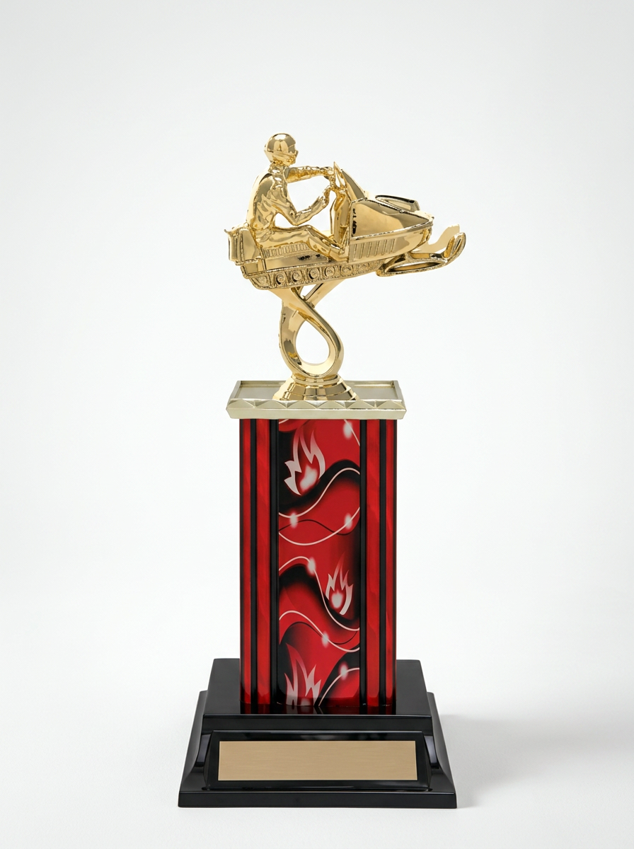 Snowmobile Trophy Assembled- 3 Sizes (Includes Engraving)