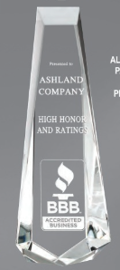 Chisel Crystal Award- 3 Sizes (Includes Engraving)