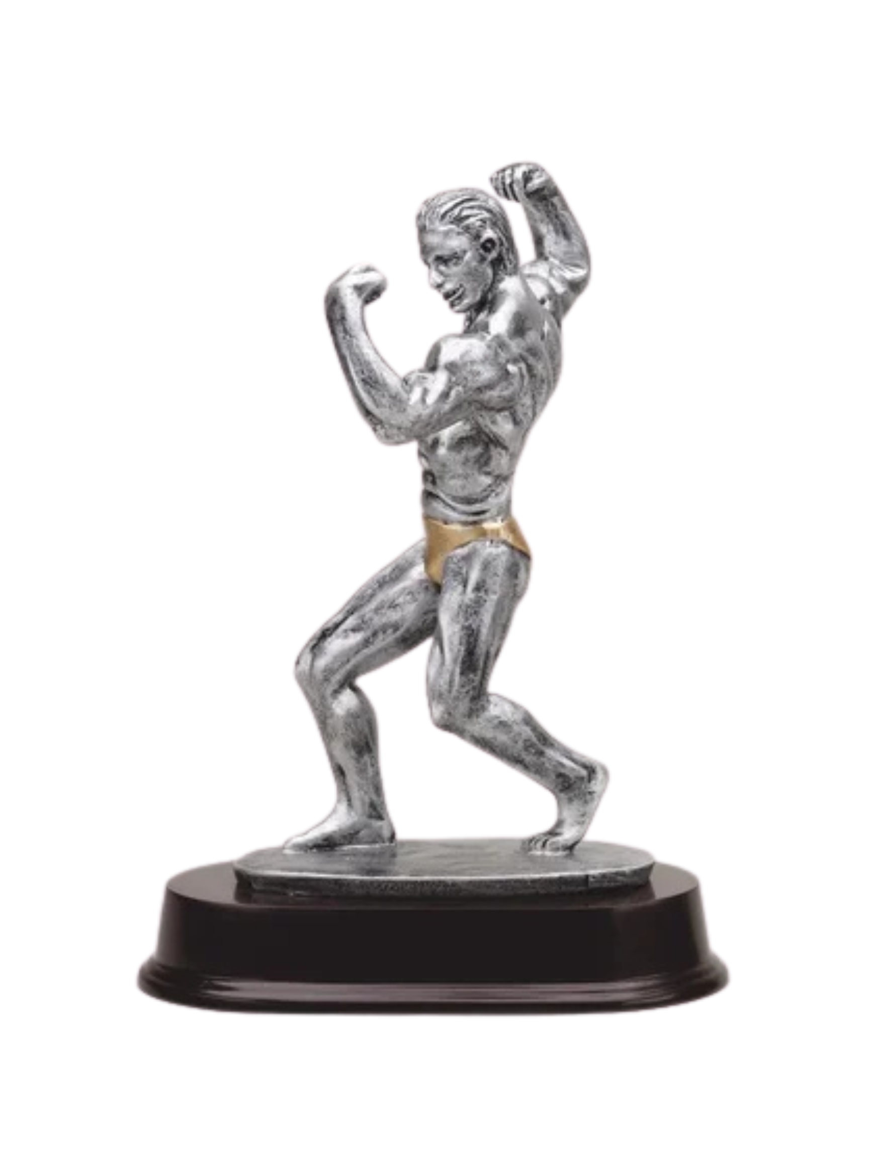 Body Building Male Silver Resin- 2 Sizes (Includes Engraving)