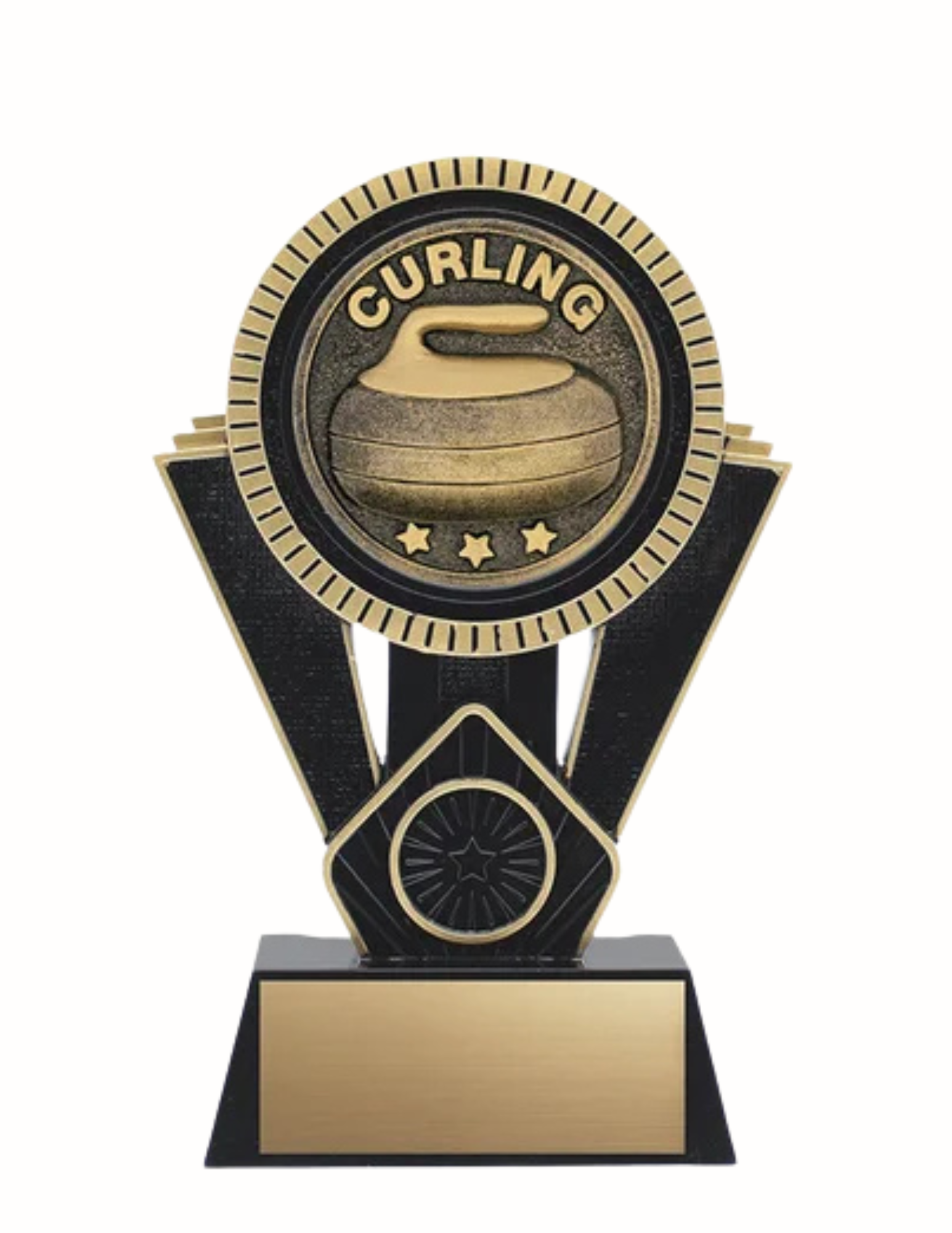 Apex Curling Resin Trophy- 4 Sizes, 2 Colors (Includes Engraving)