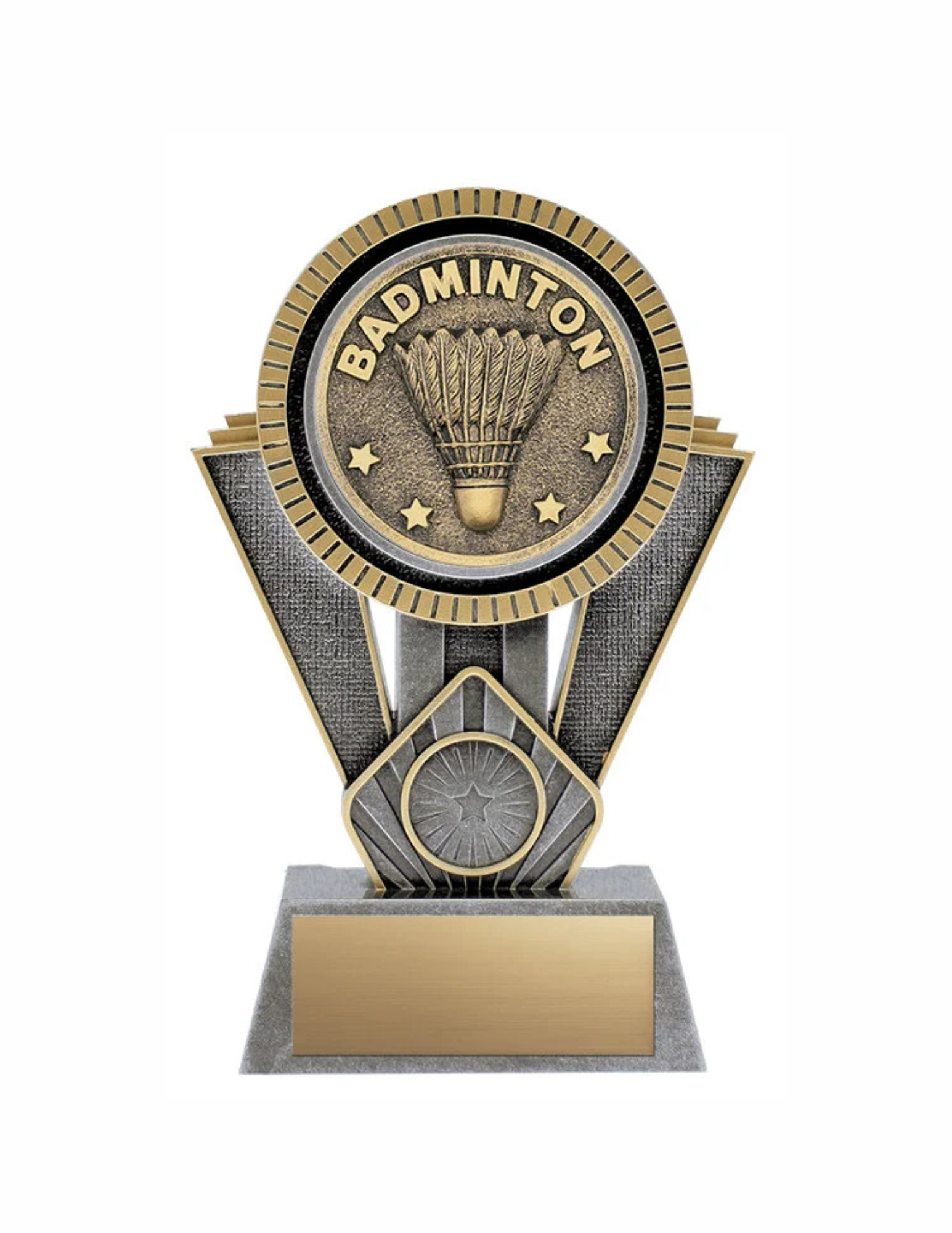 Grey Resin Badminton Trophy