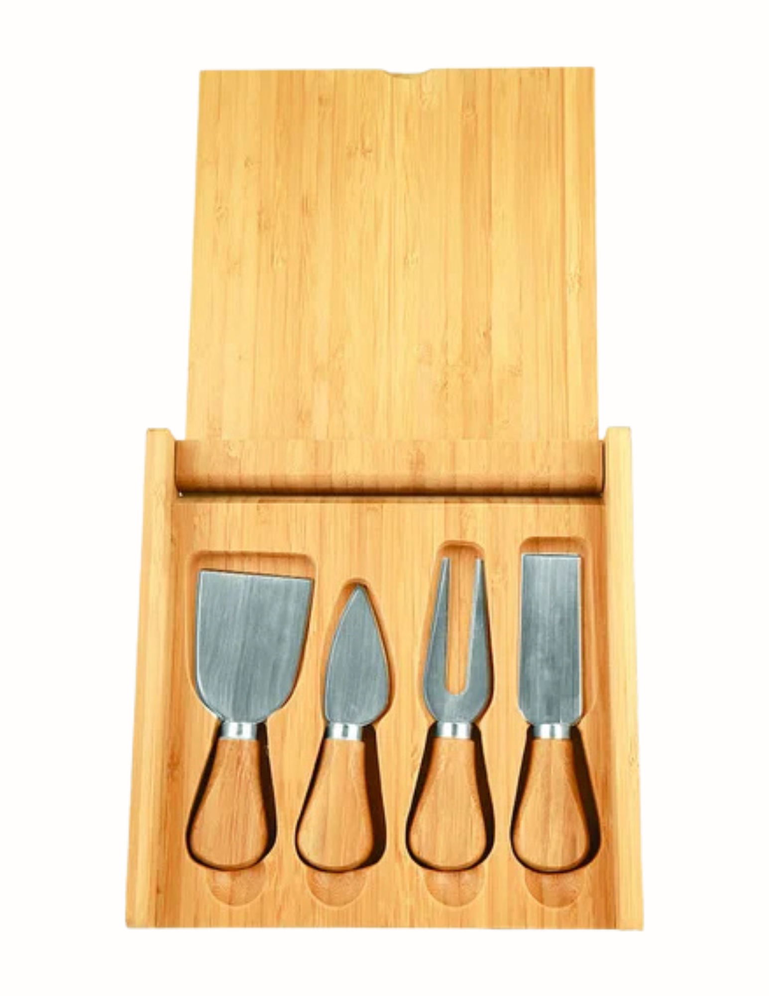 8" x 8" Bamboo Cheese Set with 4 Tools (Includes Engraving)
