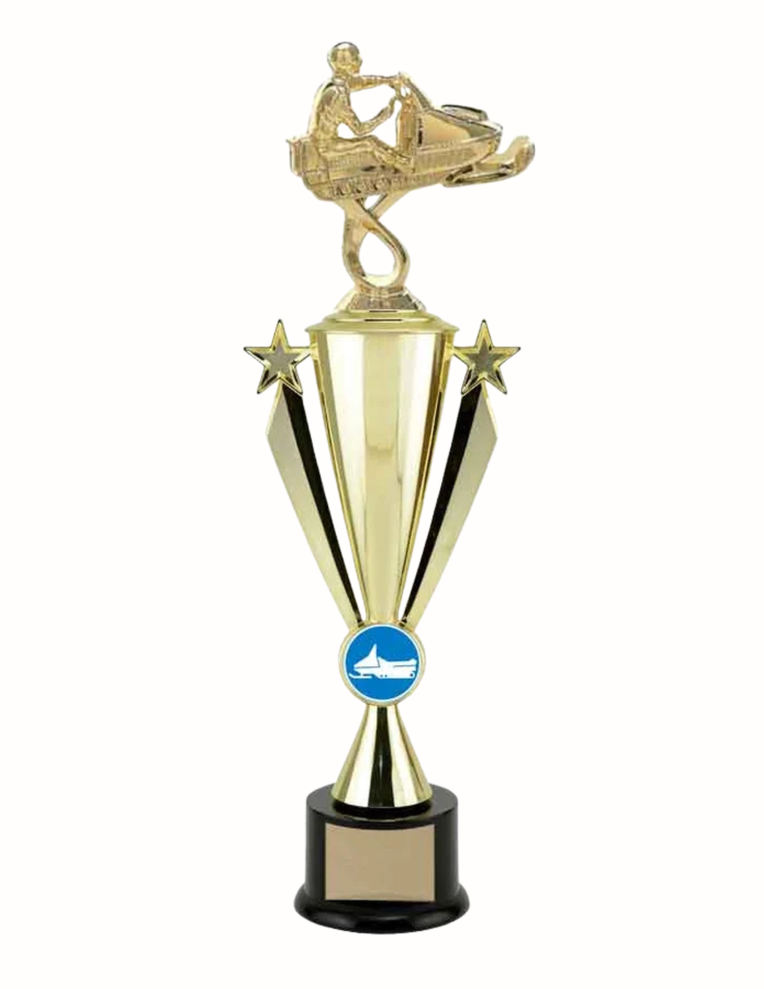 Snowmobile Star Ribbon Figure Plastic Cup- 4 Sizes (Includes Engraving)