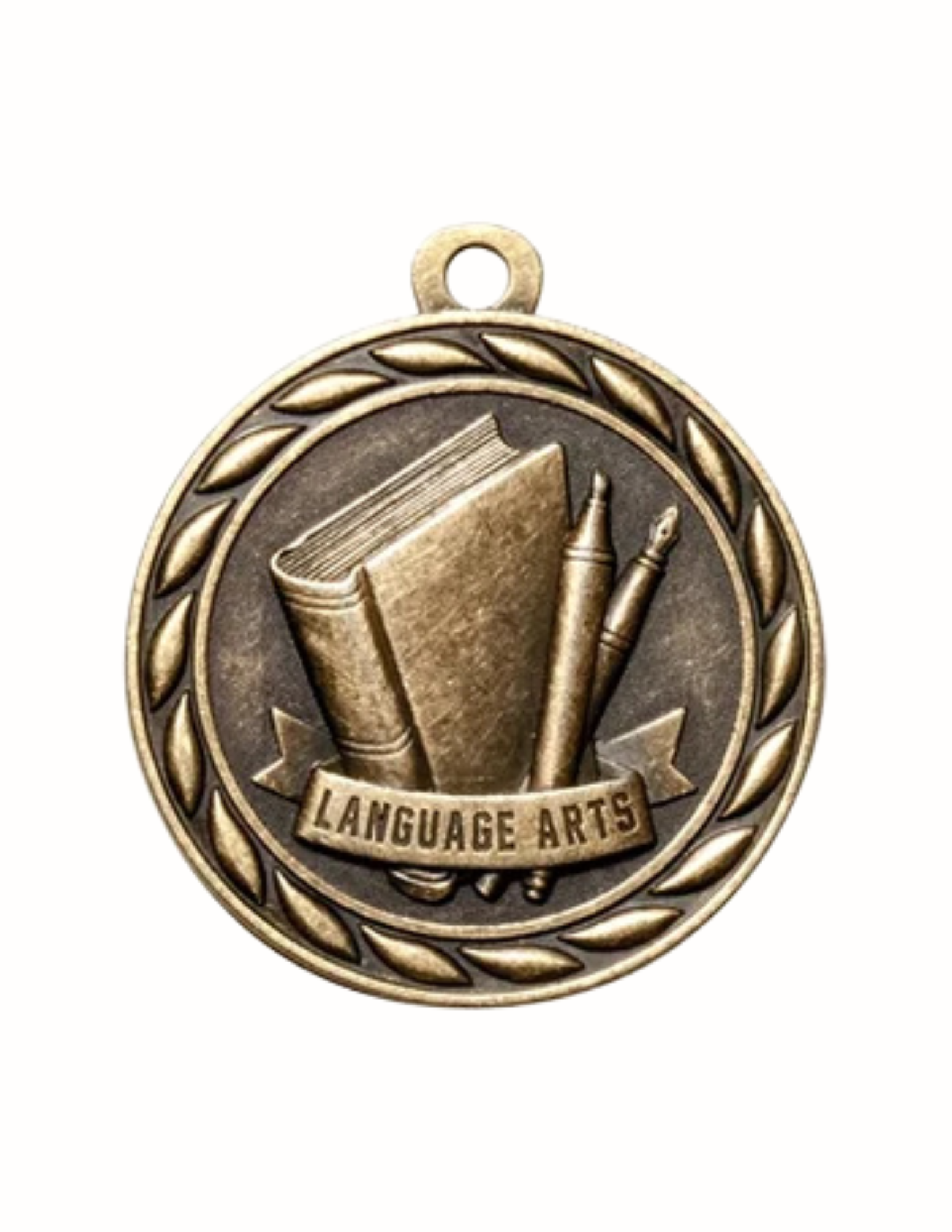 Classic Language Arts Medal 2" (Gold Only) (Includes Ribbon)