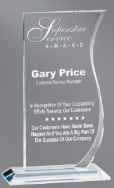 Curvy Crystal Award- 3 Sizes (Includes Engraving)