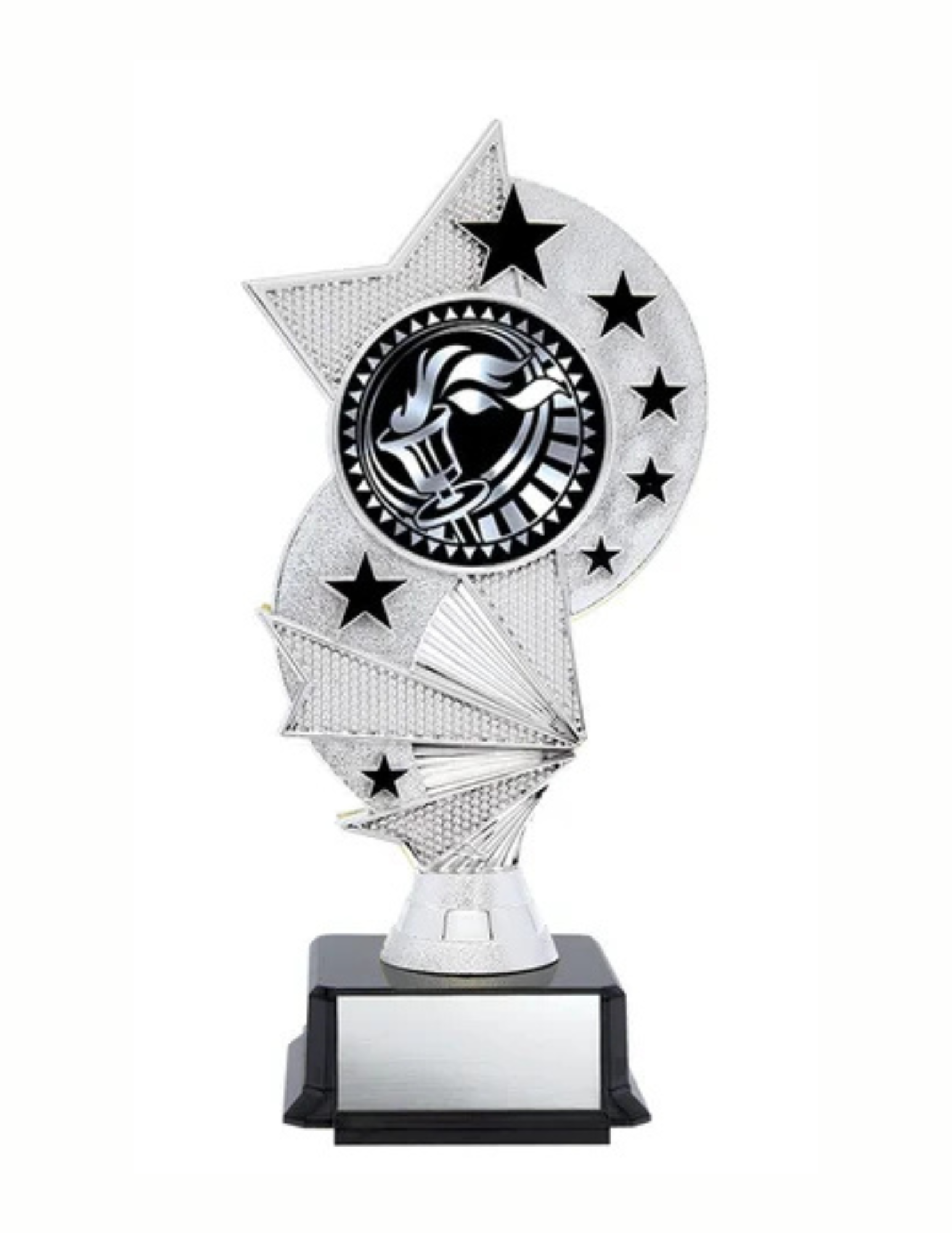 Superstar Silver/Black Trophy 8" (Includes Engraving) 12 Different Sports!