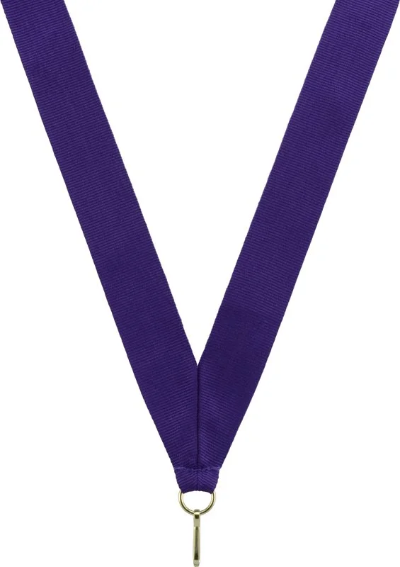 Purple Ribbon with snap clip 7/8"