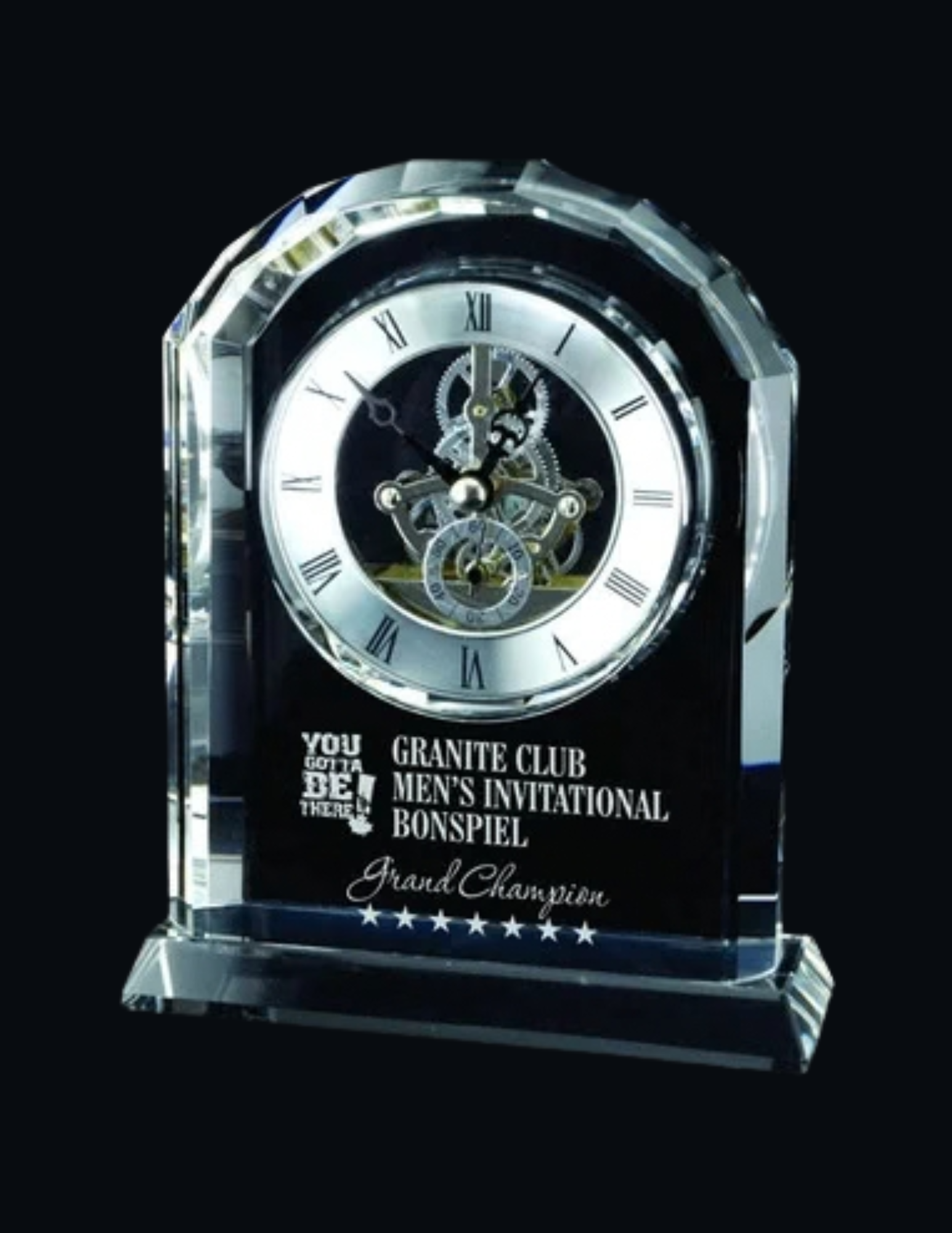 Centura Optic Crystal Clock 6"x6"x1.5" (Includes Engraving)