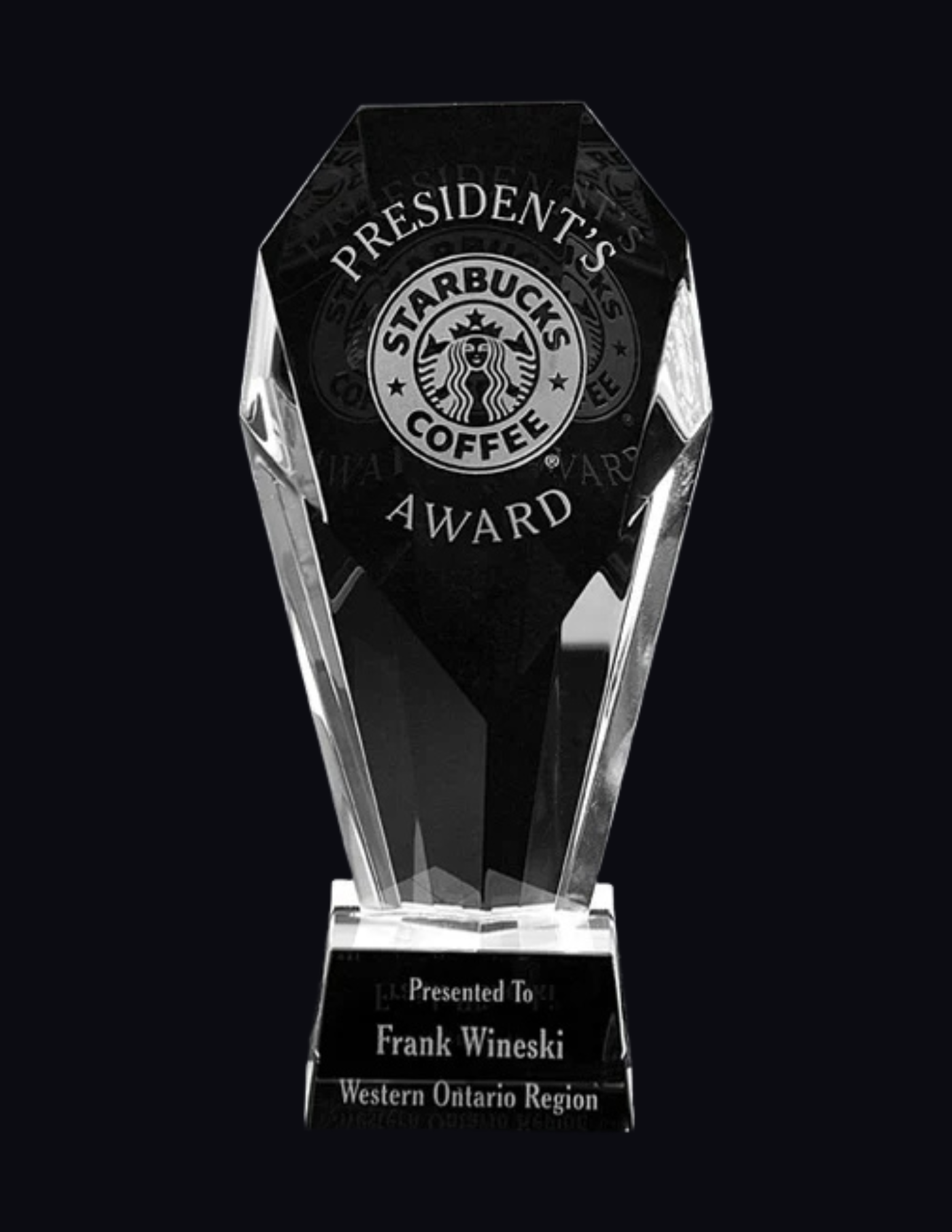 Burnaby Crystal Award- 3 Sizes (Engraving Included)