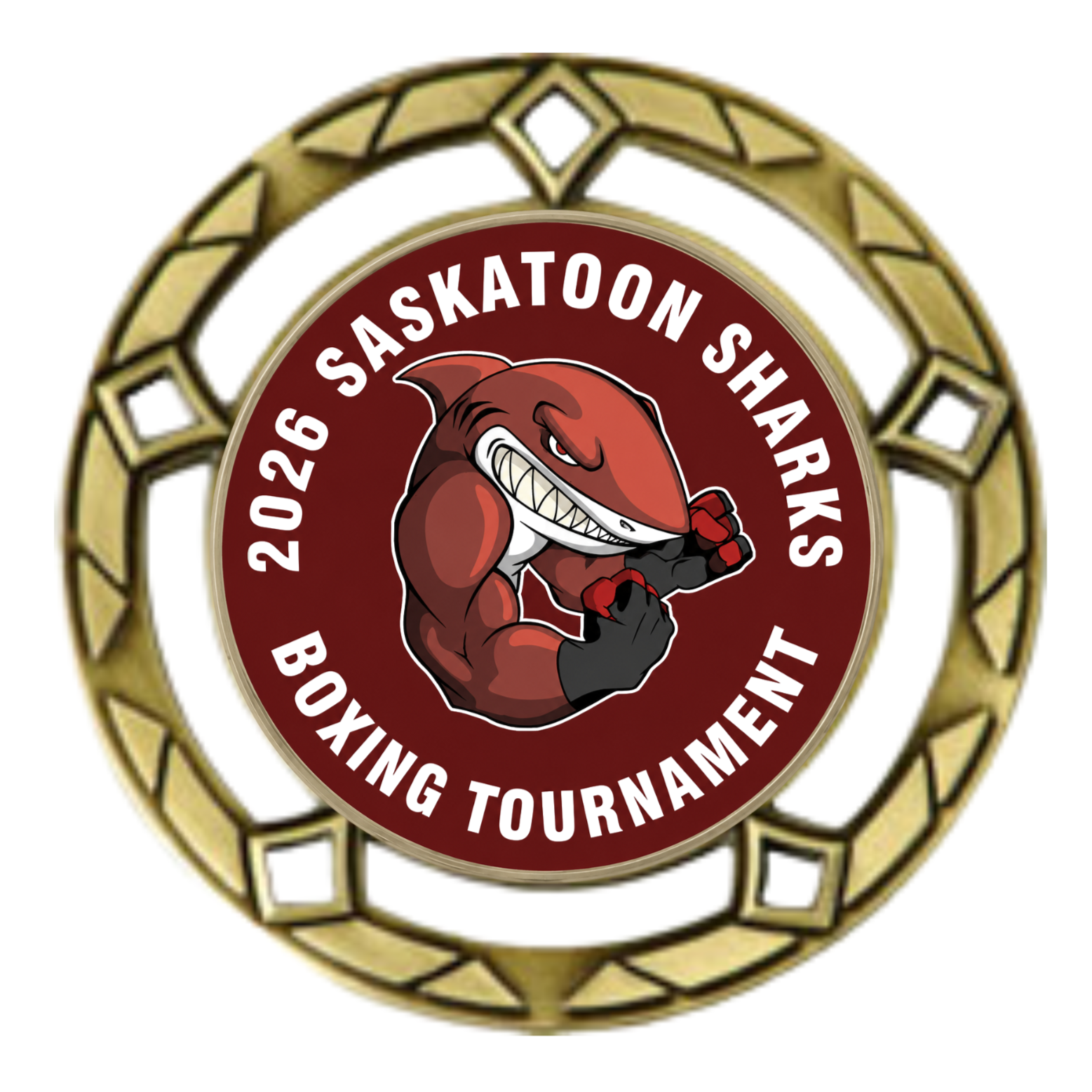 3" Titan Boxing Medal Insert (Includes Ribbon)