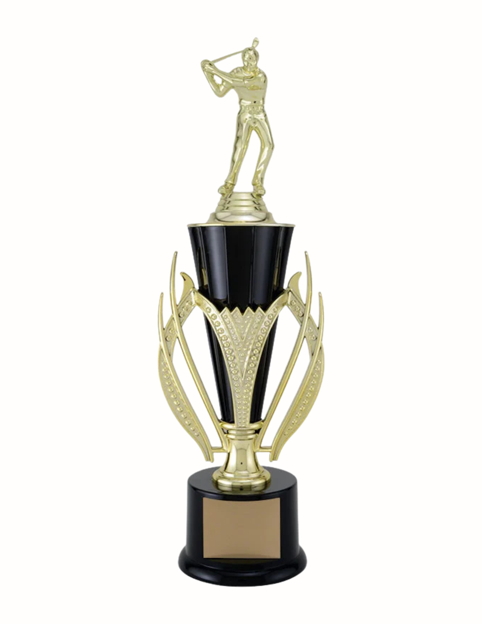 Vanguard Black Golf Trophy- 2 Sizes (Includes Engraving)