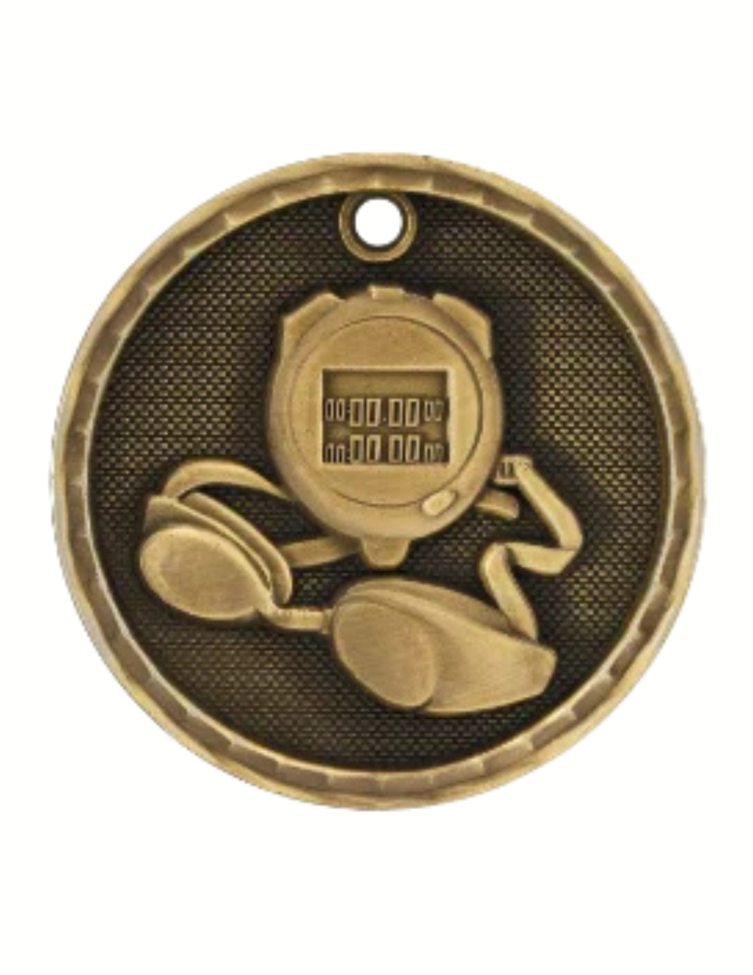 2" Antique 3D Swimming Medal (Includes Ribbon)