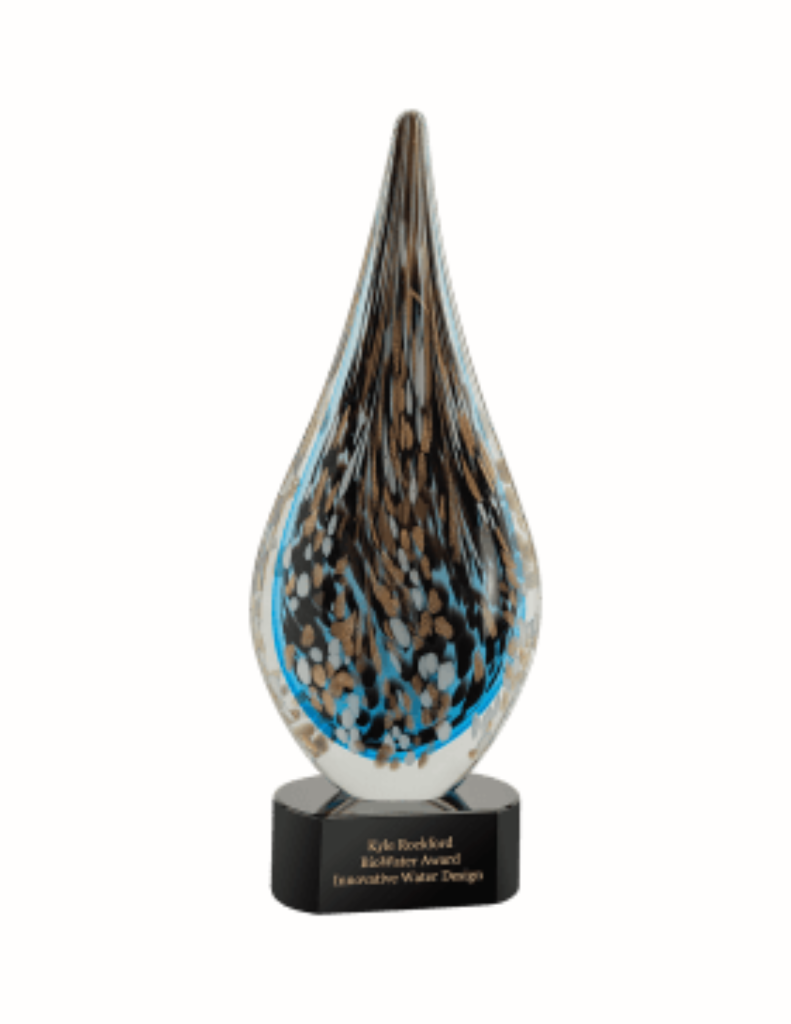 15.5" Multi-Color Hollow Raindrop Art Glass Award (Includes Engraving)