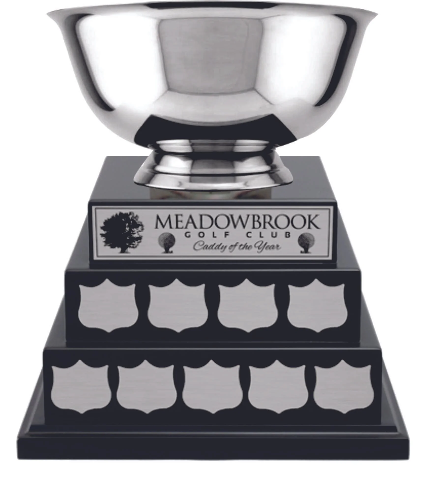 Stainless Bowl Annual 3 Tier 10" Bowl - Piano Base  (Includes Header Engraving)