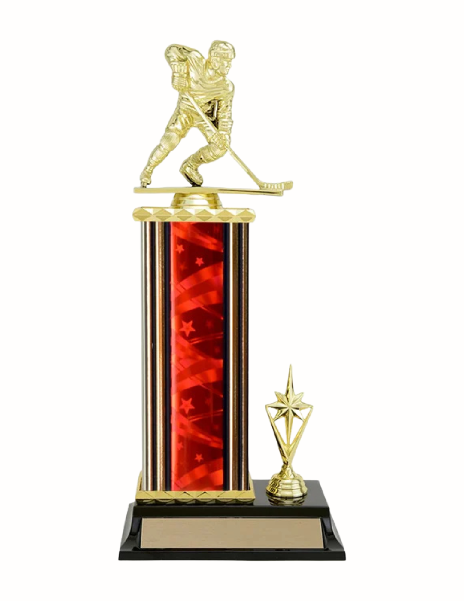 Hockey Trophy Square Column with side trim- 4 Sizes (Includes Engraving)