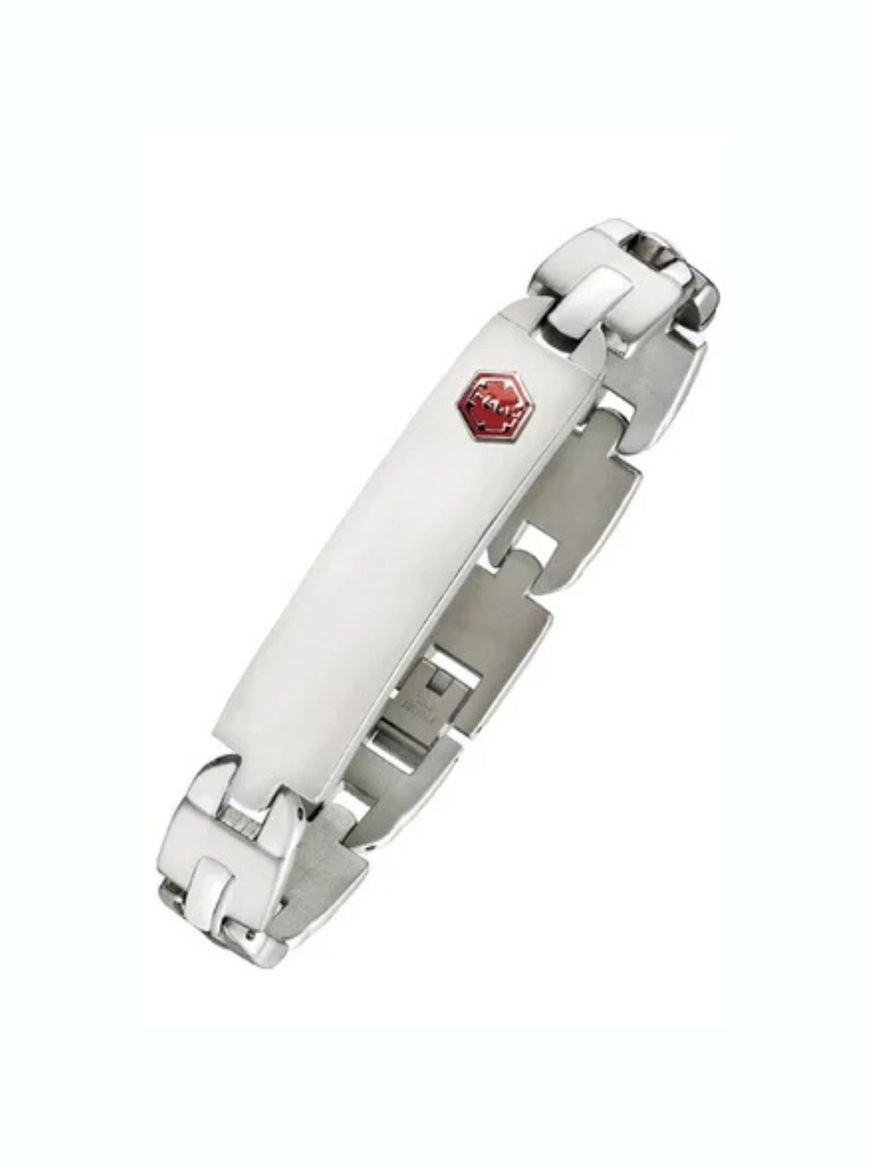 Alpine Stainless Steel Medical ID Bracelet- 8" long, 12 mm Wide (Includes Engraving)