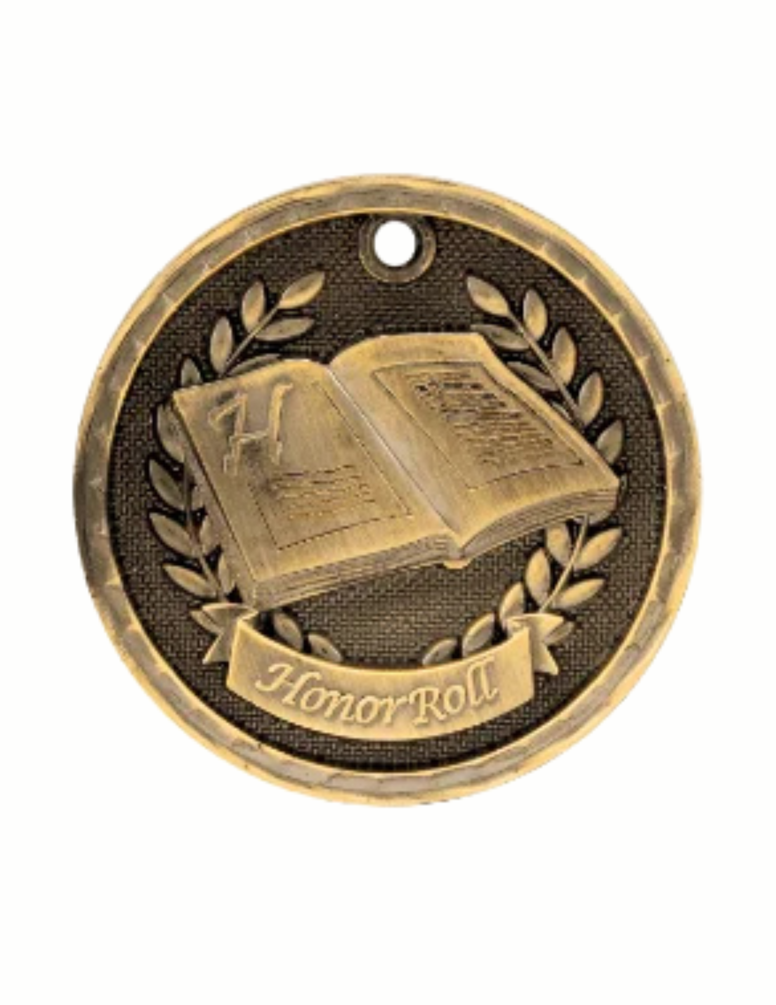 2" Antique 3D Honor Roll Medal (Includes Ribbon)