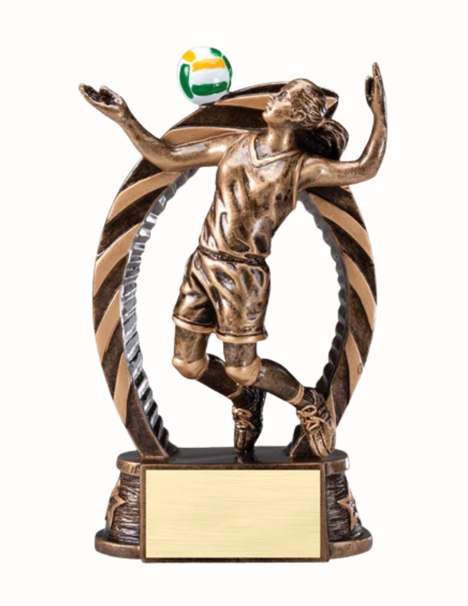 Running Star Resin Female Volleyball Trophy 5.5" (Includes Engraving)