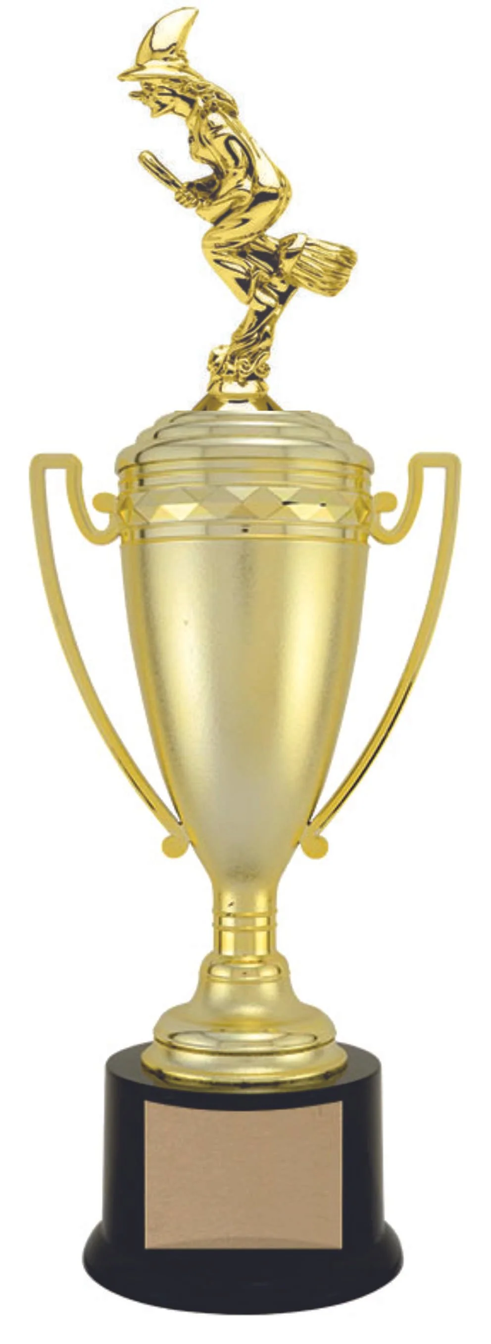 Halloween Witch Gold Plastic Trophy- 5 Sizes (Includes Engraving)