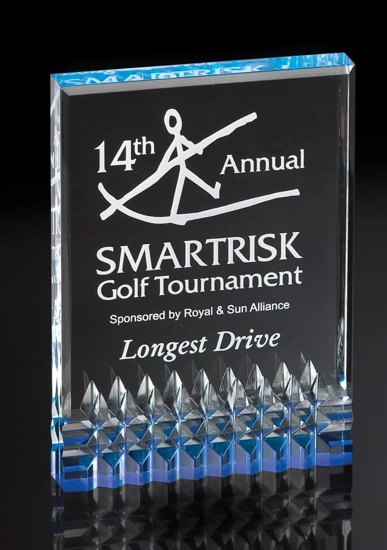 Blue Reflective Series Acrylic Award- 3 Sizes (2 Custom Options)