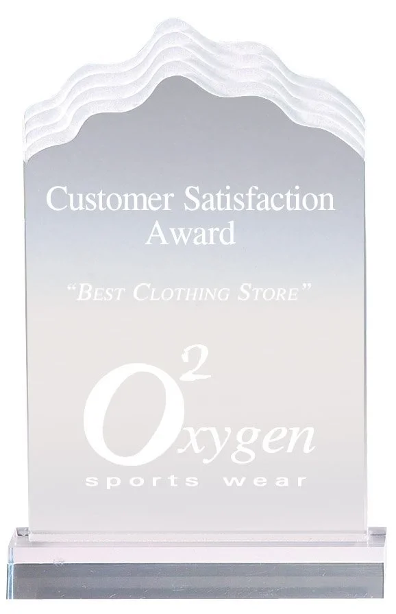 Brampton Wave Acrylic Award 5"x7.75"- 2 Colors (2 Custom Options)