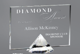 Landscape Diamond Crystal Award 8" x 6" (Includes Engraving)