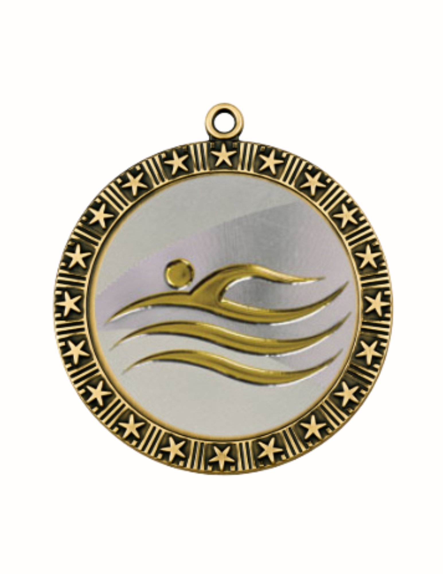 Modern Star Swimming Medal 2.5" (Includes Ribbon)