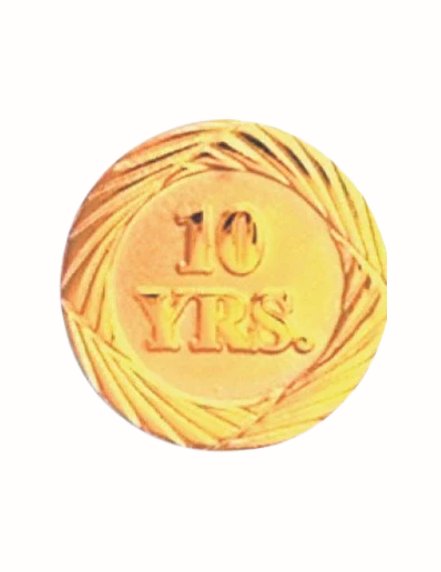 Gold 10 Years of Service Pin