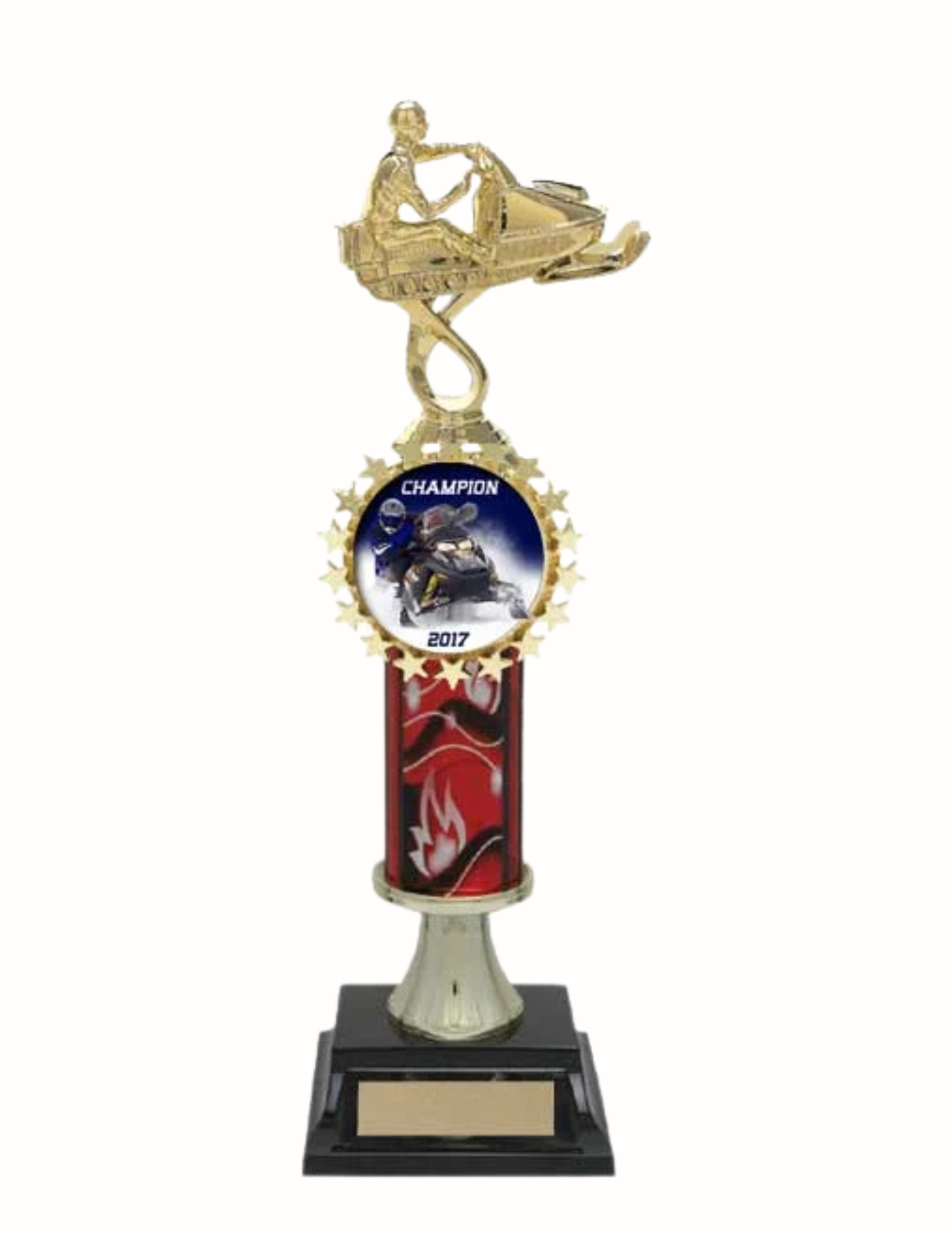 Snowmobile Trophy with Mylar- 3 Sizes (Includes Engraving)