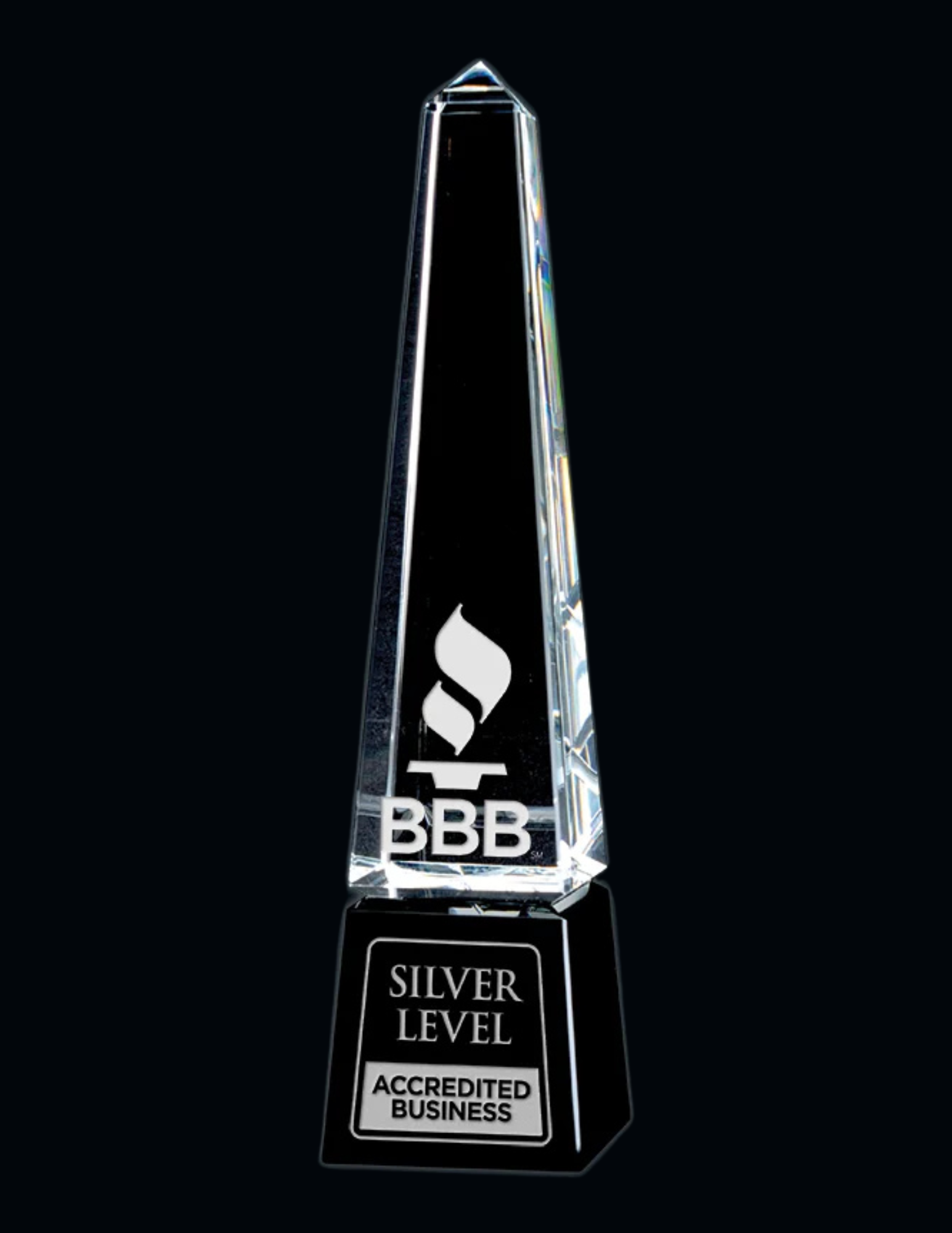 Accolade Crystal Award- 2 Sizes (Engraving Included)