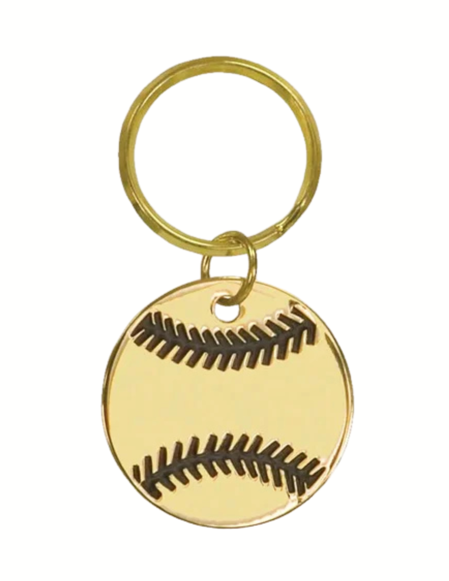 1.5" Gold Baseball/Softball Brass Keychain (Includes Engraving)