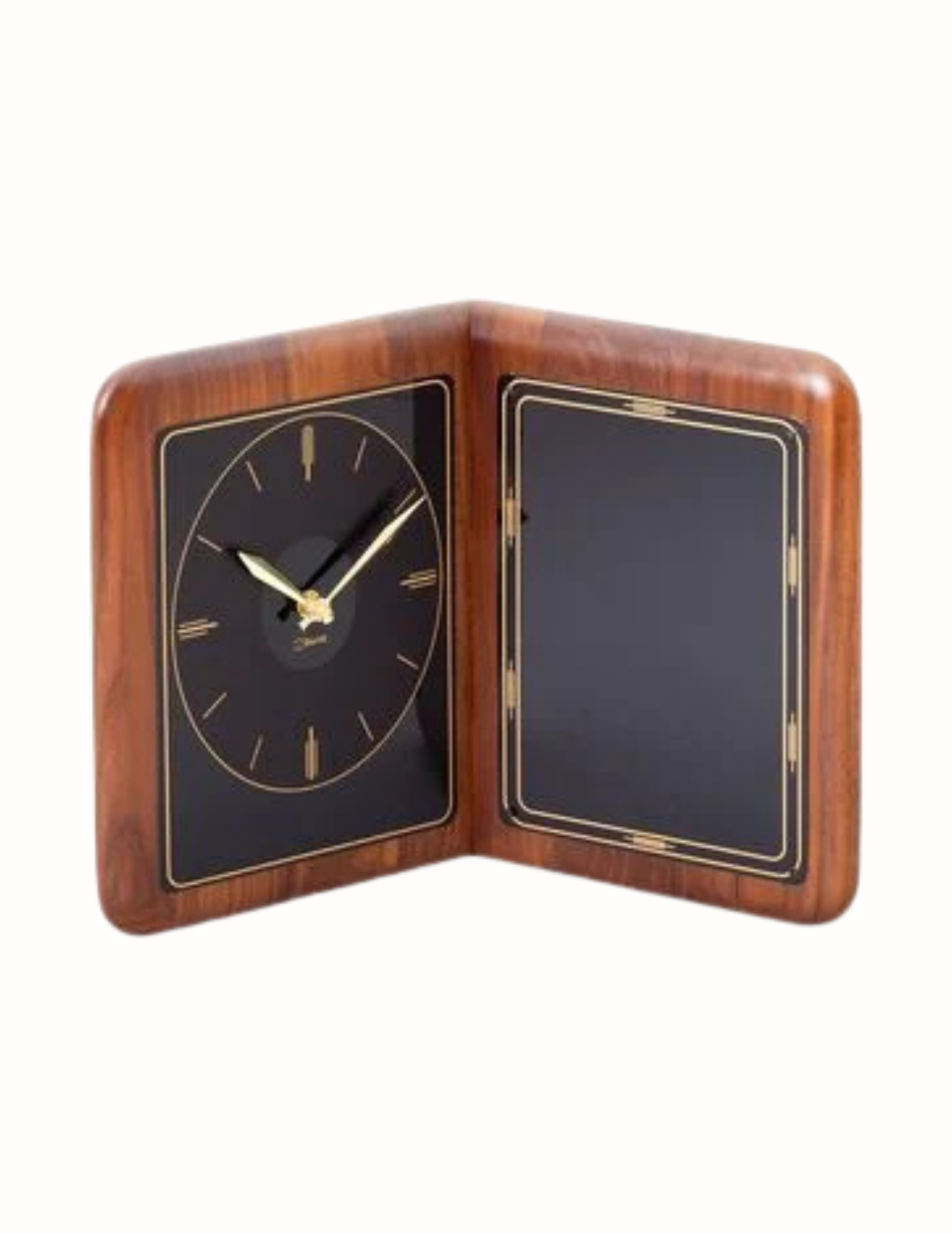 Black Genuine Walnut Book Clock 13" x 10" (Includes Engraving)