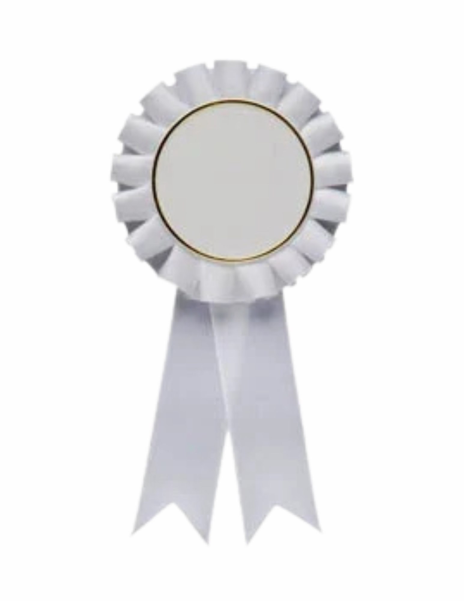 White Rosette 6.5" (with Custom Sticker)
