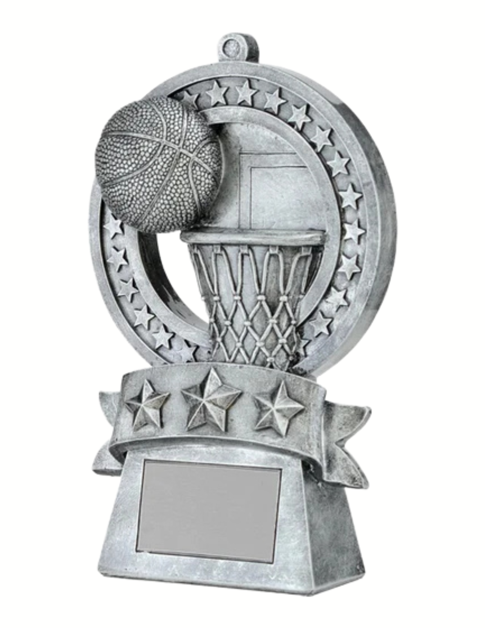 Star Medal Basketball Trophy- 2 Sizes (Includes Engraving)