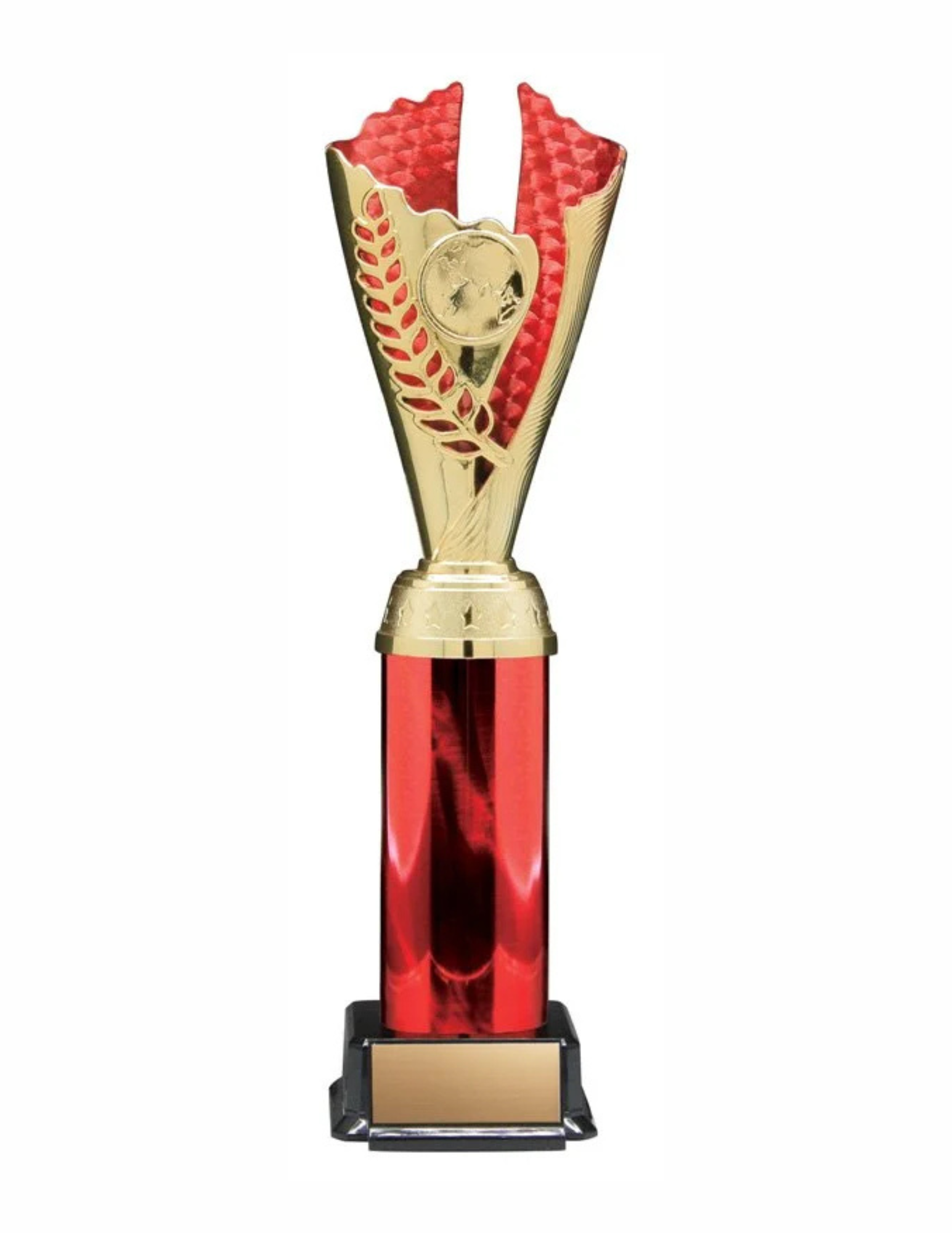 Wreath Gold and Red Soccer Trophy