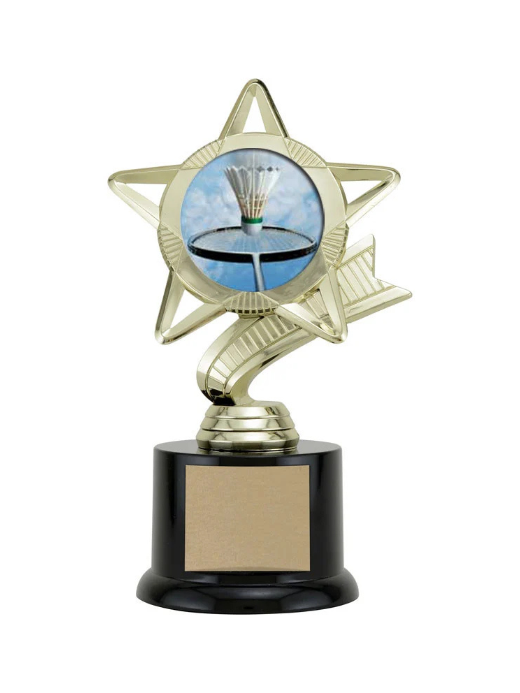 Custom Gold Star Badminton Trophy